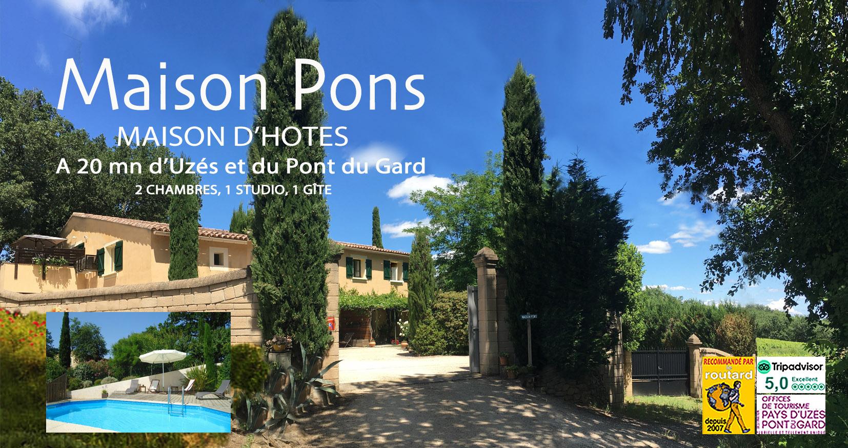 Maison Pons Chambres d'hôtes Uzés Pont du Gard