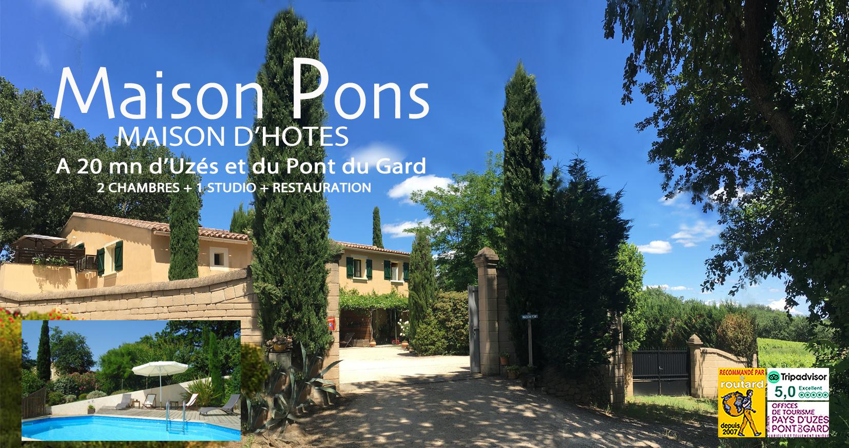 Maison Pons Chambres d'hôtes Uzés Pont du Gard